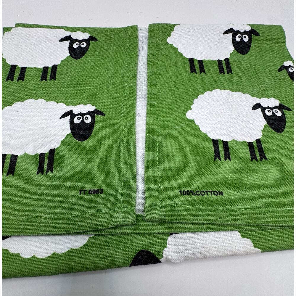 Glen Appin Scotland Sheep Tea Towel Green Cotton Kitchen Linen 28x19 New! - Picture 7 of 7
